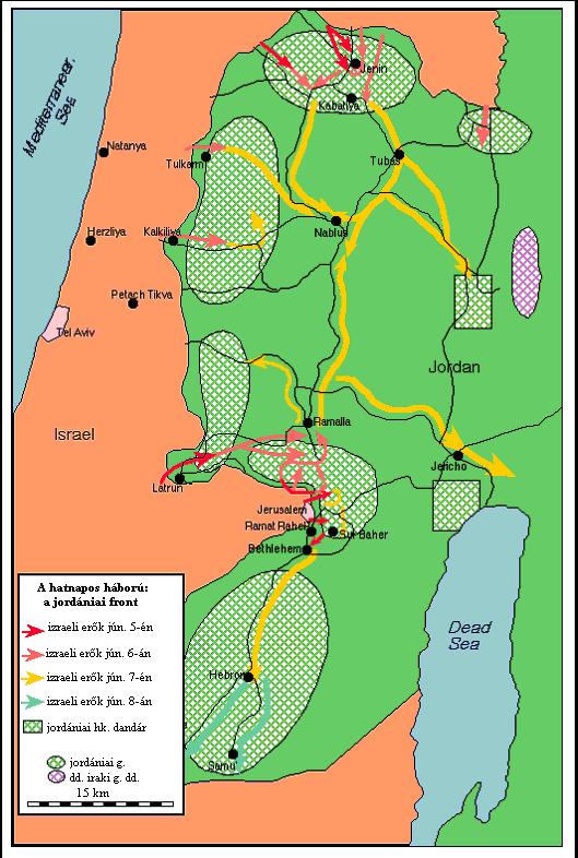 9. számú melléklet: Az 1967. évi háború jordániai frontjának térképvázlata 772 izraeli erők jún. 5-én izraeli erők jún. 6-án izraeli erők jún. 7-én izraeli erők jún.