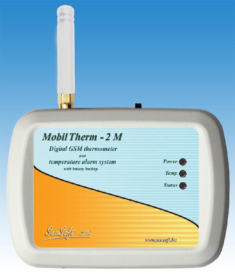 MobilTherm 2M GSM távhőmérő és hőfokriasztó modul 1 bemenettel, relés kimenettel és belső akkumulátorral A MobilTherm-2M távmérésre, távjelzésre és távműködtetésre kifejlesztett ipari GSM alapú