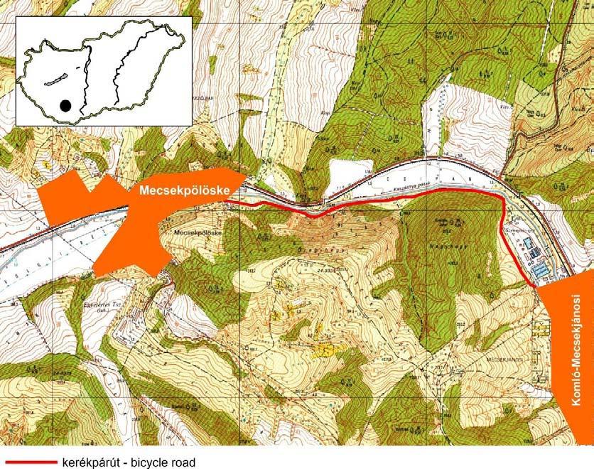 6 Soós: Mészégető kemence maradványok 1. ábra. A vizsgálati terület Mecsekpölöske és Komló-Mecsekjánosi között (grafika: Fazekas I.