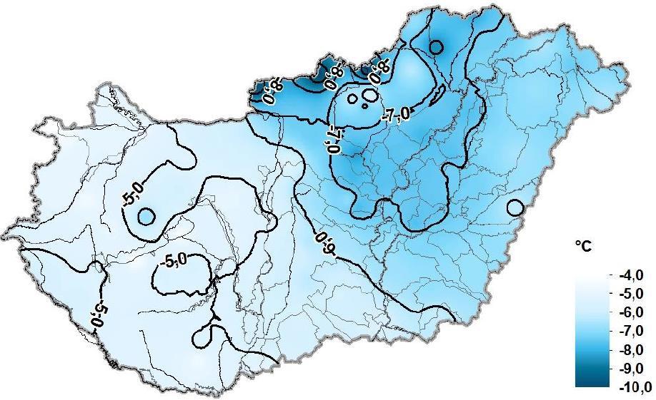 LÉGHŐMÉRSÉKLET TÉRKÉPEK 2017. január 72. ábra: A 2017.