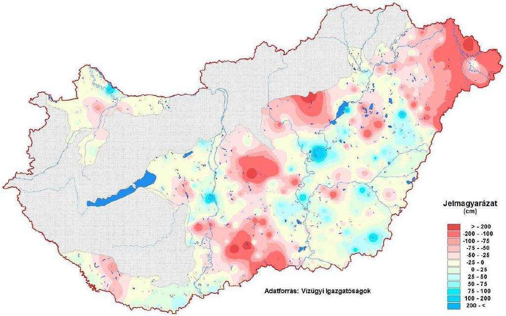 TALAJVÍZSZINTEK 2017. február 109. ábra: A talajvízszintek terep alatti mélysége a 2017. február havi középértékek alapján 54 110. ábra: Az 1971-2000.