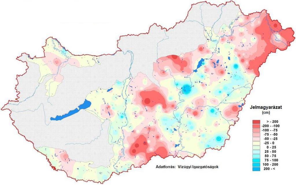 TALAJVÍZSZINTEK 2017. március 111. ábra: A talajvízszintek terep alatti mélysége a 2017. március havi középértékek alapján 56 112. ábra: Az 1971-2000.