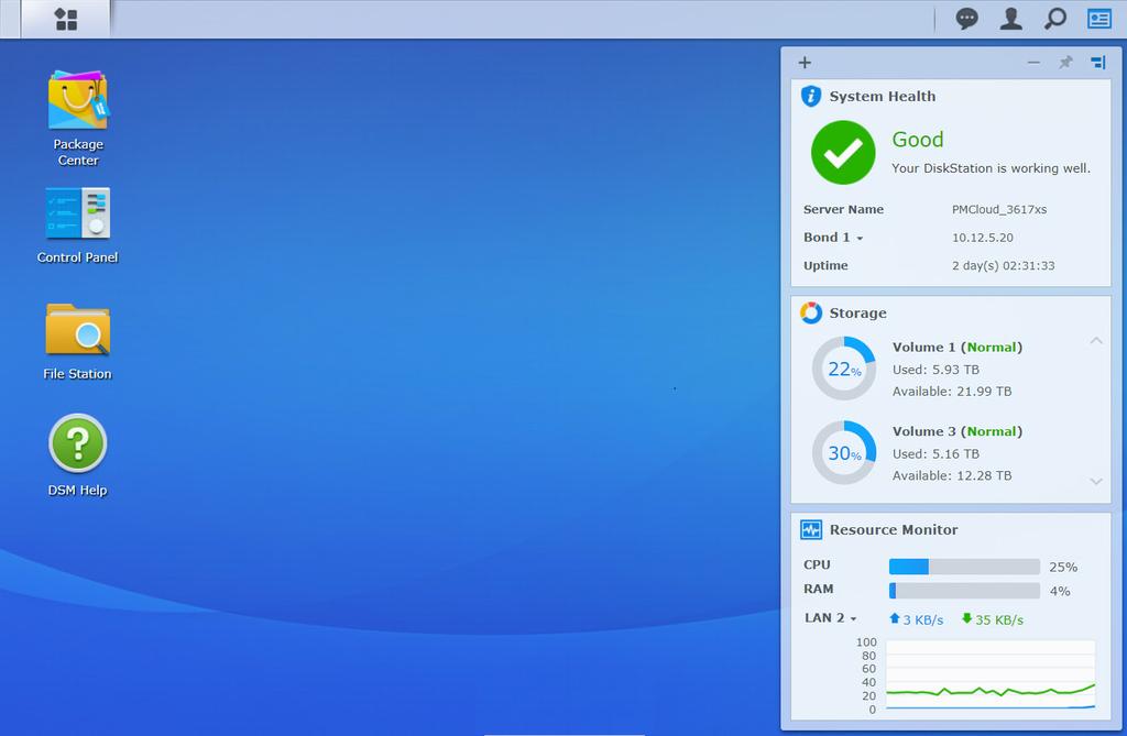 Synology NAS használati útmutató 9 Widgetek: Widgetek megjelenítése vagy elrejtése. 10 Pilot View: Az összes alkalmazás- és csomagablak előnézetének megjelenítése.