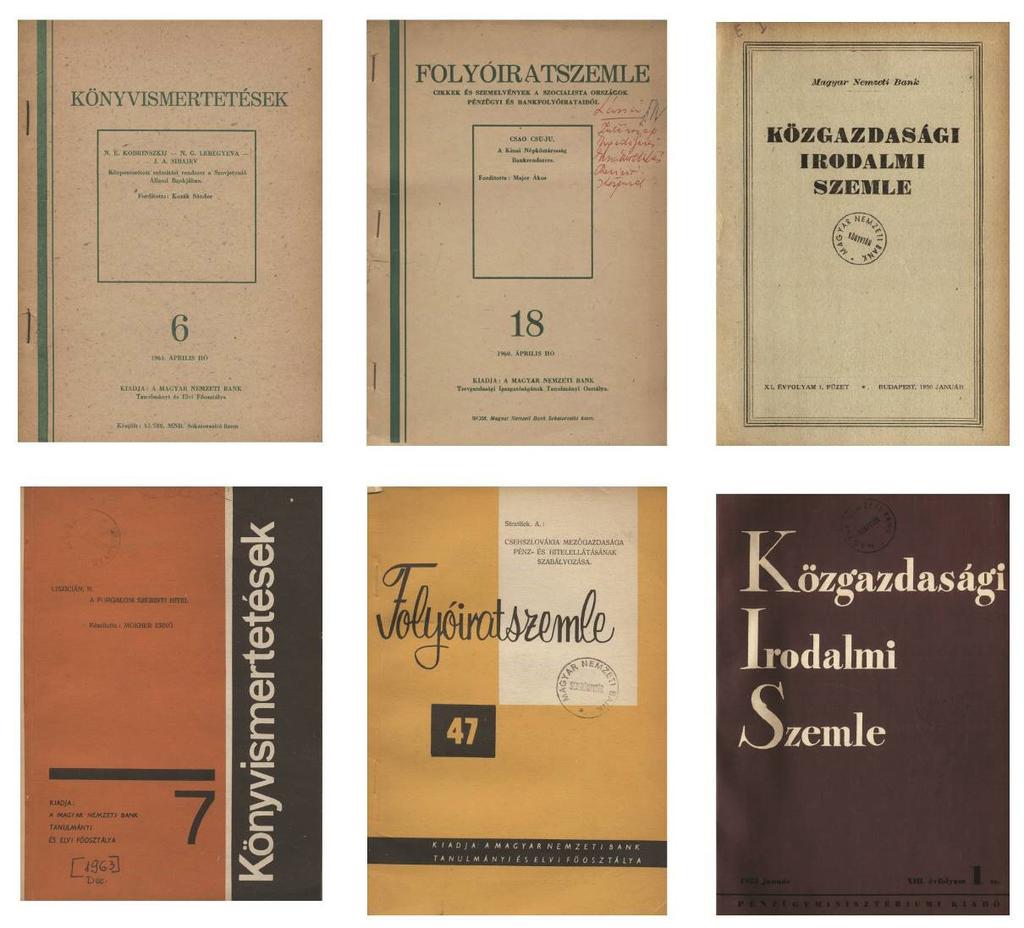 A Magyar Nemzeti Bank 1950 és 1990 között megjelenő, magyar nyelvű... 6.