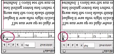 3. A tabulátorkitöltő betűtípusának vagy egyéb formázásának megváltoztatásához jelölje ki a tabulátorkaraktert a szövegkeretben, és alkalmazza a formázást a Karakter panel vagy a Szöveg menü