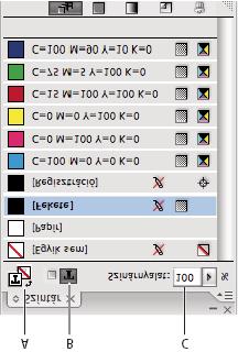 esetén a csatolt InDesign-elrendezés által meghatározott bármely szín és színátmenet alkalmazható.