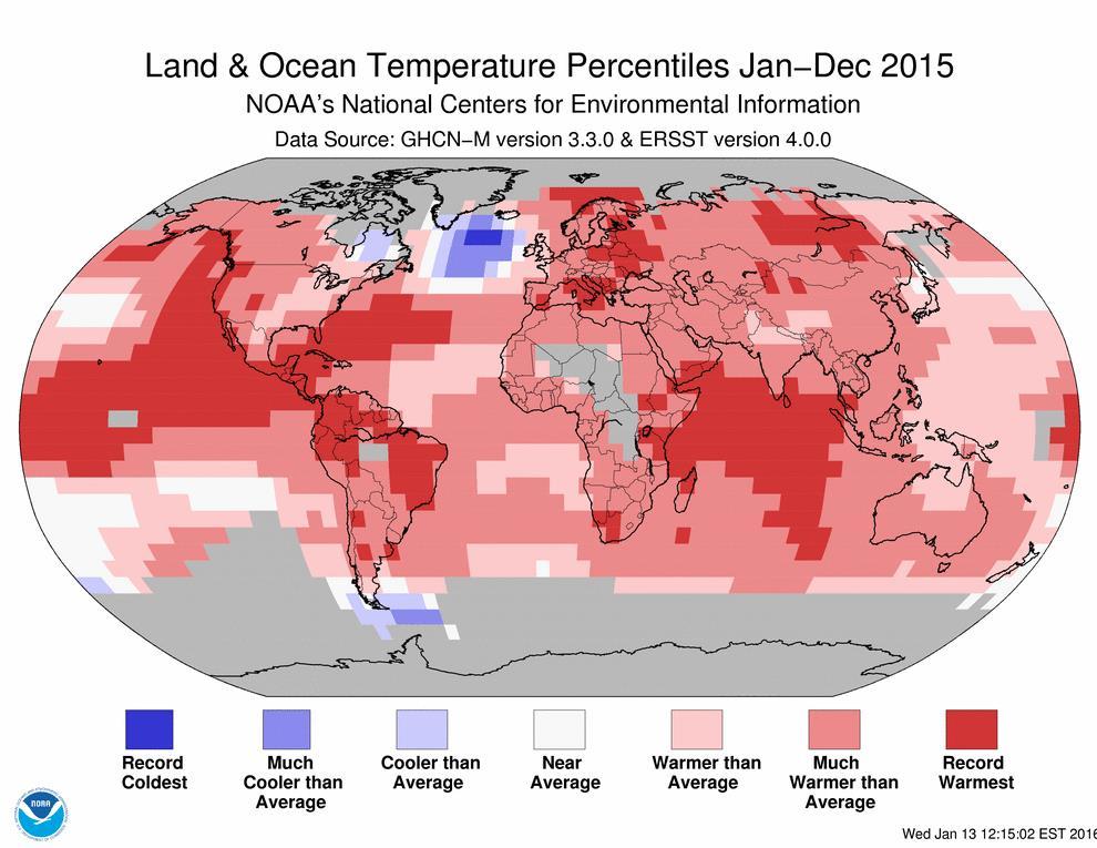 A szárazföld és az óceánok hőmérséklet