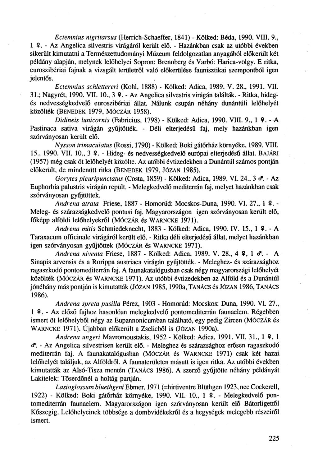 Ectemnius nigritarsus (Herrich-Schaeffer, 84) - Kölked: Béda, 990. VIII. 9., 9. - Az Angelica silvestris virágáról került elő.