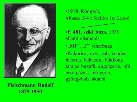 50 ÉVE ALAPÍTOTTÁK A FLEISCHMANN RUDOLF DÍJ ELŐDJÉT A FLEISCHMANN RUDOLF EMLÉKPLAKETTET Matuz János - Bóna Lajos Gabonakutató Közhasznú Kft, Szeged Az Északkelet-Magyarországi Mezőgazdasági Kísérleti