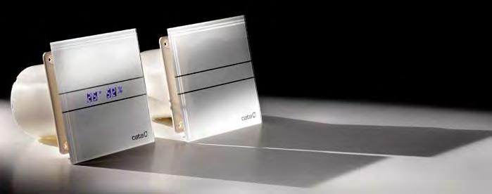 HÁZTARTÁSI VENTILÁ Axiális ventilátor fürdőszobákba és mellékhelységekbe E-Glass: az energiatakarékosság jegyében Perimetrikus elszívási rendszer Dekor üveg előlap, fehér vagy ezüst (silver) színben