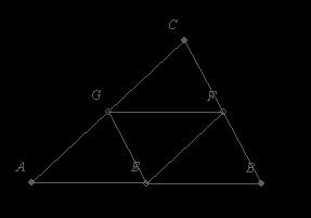 Középvonalak: Olyan szakasz, mely a háromszög két oldalfelezőpontját köti össze.