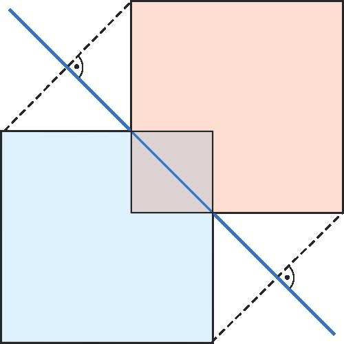 III. Geometriai transzformációk Egy négyzetet tükröztünk egy egyenesre.