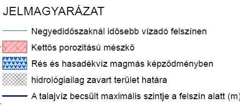 Becsült maximális talajvízszint: az 1 %-os valószínűségű talajvízszint