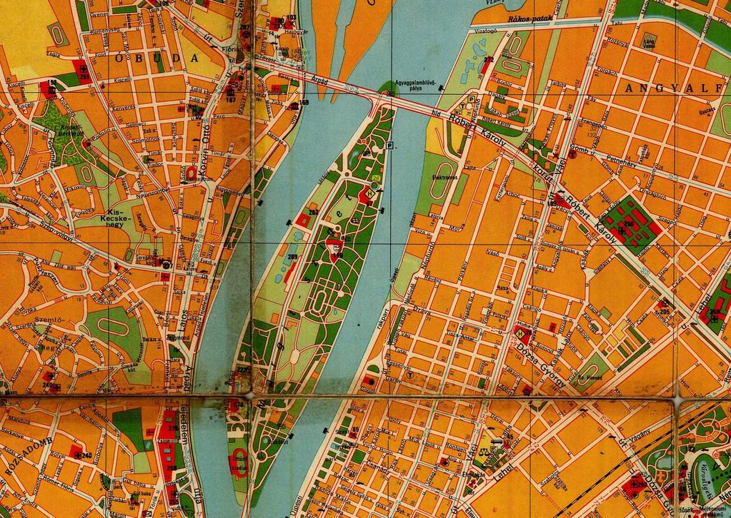 16. ábra: Budapest belső területe, Kartográfiai Vállalat, 1975, részlet 17.