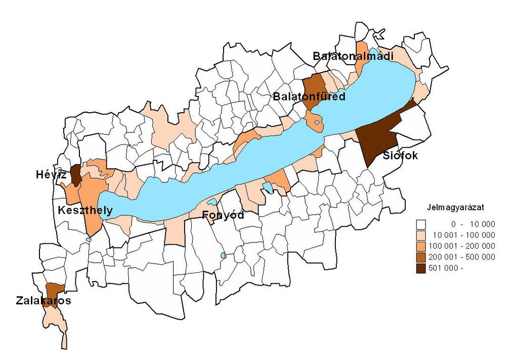 A vendégéjszakák számának változása (előző év azonos időszaka=100,0) % 30,0 belföldi % 30,0 külföldi 20,0 20,0 10,0 10,0 0,0 0,0-10,0-10,0-20,0-20,0-30,0 2000 2001 2002 2003 2004 2005 2006 2007. I-IX.