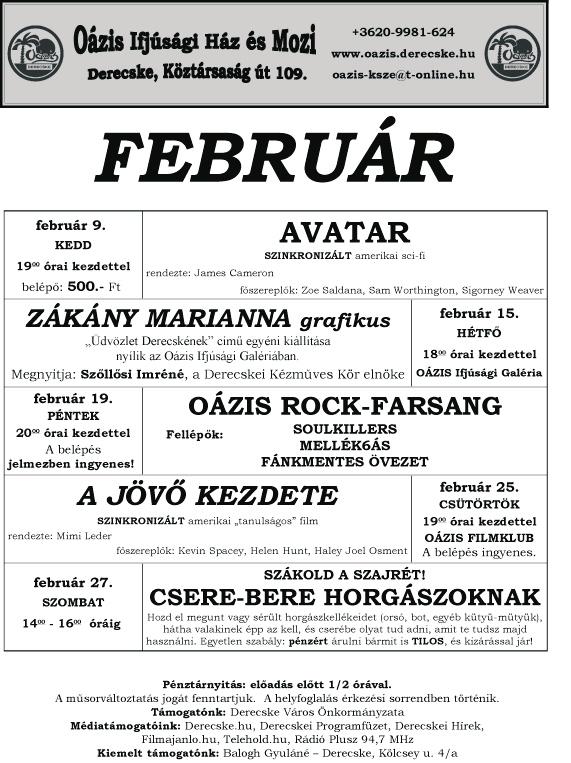 FEBRUÁR 6. (szombat) 8.