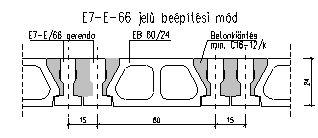 3. A gerenda beépítése 6,6 m-es falköznél: Megjegyzés: