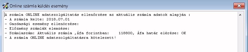 így még a számla mentése előtt látható a felhasználó számára, hogy a számla online beküldéssel érintett lesz-e vagy sem. 1.