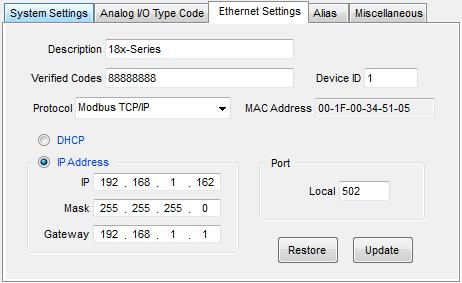 A-1812 (2DI/4AI/2AO/USB*1/Ethernet*1) Konfigurálás: USB porton vagy Etherneten keresztül