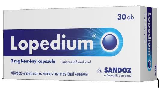 Emésztőrendszer egészsége 1649Ft* Lopedium 2 mg kemény kapszula, 30 db (55 Ft/db) hatóanyag: loperamid-hidroklorid Már az első adag Lopedium megszüntetheti az akut hasmenéses panaszokat.