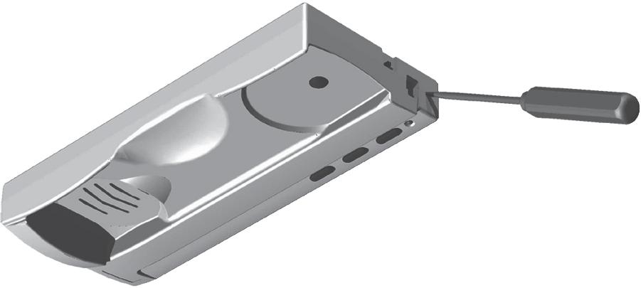 A fali rögzítéséhez fúrjon két Ø6 mm lyukat a falba a megfelelő helyeken, majd rögzítse a mellékelt Ø3,5 mm x 25 mm csavarok segítségével.