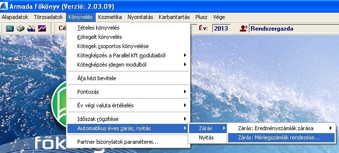 Ezt követően fel kell osztani az Adózott eredmény elszámolása számla egyenlegét társasági adóra, osztalékra - az adott társaság szerint meghatározott mértékben - és mérleg szerinti eredményre,