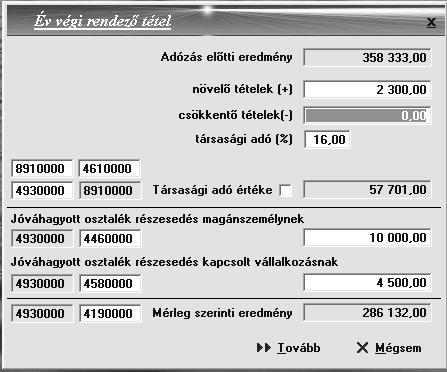 jelentkeznek a részben kiegyenlített, a még teljes egészében ki nem egyenlített számlák, illetve a túlfizetett bizonylatok.