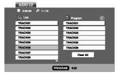 Programozott lejátszás Audio CD-k és MP lemezek programozott lejátszása A Program funkció segítségével lehetõsége van eltárolni bármely lemezrõl származó kedvenc zeneszámait a készülék memóriájában.