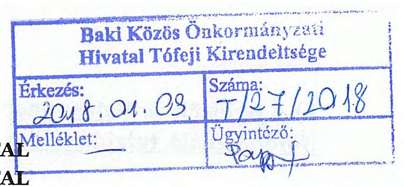 Ügyintéző: Telefon: Balázs János 92/550-160 Hiv. sz.