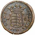 (165%) 571 (165%) 571. rézpoltura 1706 C-M H.: 1552 ÉH: 1139/d (Cu) 2,68 g RRR! good VF 800 Címer alatt liliom.