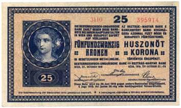 Üres hátlap. 800. 25 Korona (1918. 10. 27.) P.: 12 PR: 448a1 Ad.:- about Uncirculated!