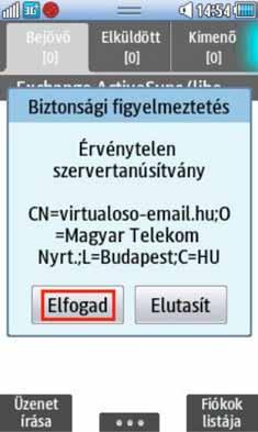 Az E-mail fiókok adatainak megadása után nyomja meg a Kész gombot, a telefon automatikusan megkezdi a szinkronizálást.