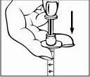 5. Ahhoz, hogy kinyomja a fecskendőből a levegőt, nyomja lefelé a dugattyút, így a fecskendőből az injekciós üvegbe juttatja a levegőt. 6.