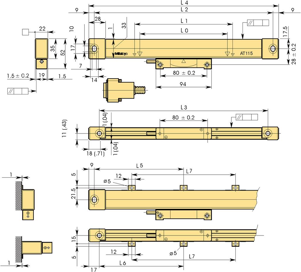 pont osztás Védelem Üzemi hőmérséklet Tápegység (+L/1000) µm L = hasznos hossz (mm) Kettő 90 fáziseltolt szinuszjel (2Vpp) 0 m/min-ig 20 µm 0 mm-enként IP 0ºC - 4ºC V DC ± 10% 9-271-0 9-271-0 9-272-0