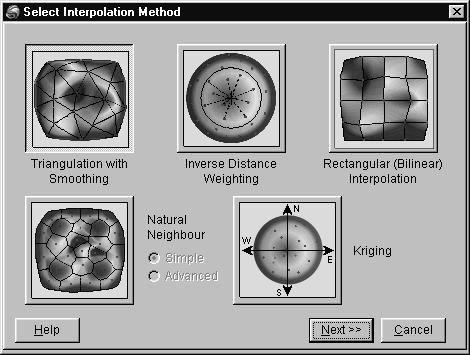 Vertical Mapper (Mapinfo) 28 Numerikus grid készítése interpolációval Az intrpolálás alapja egy olyan TAB fájl, mely tartalmazza az interpolálás alapjául szolgáló X, Y, Z koordináta hármasokat.