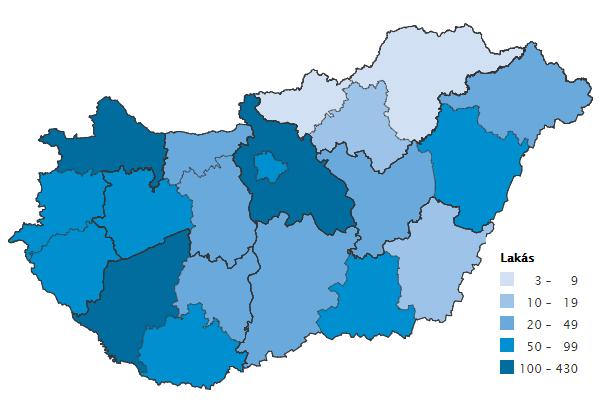 Az 5% áfa és CSOK területi hatása az új építésekre 650 70 790 4020 480