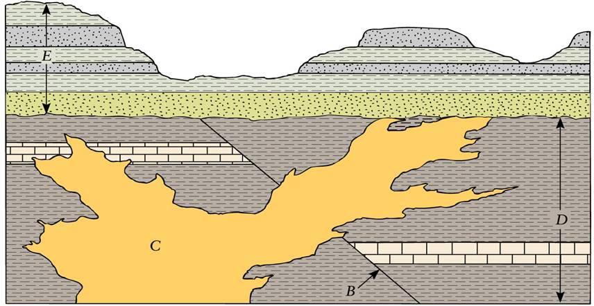 Metsződés törvénye Egy magma benyomulás vagy egy vető biztosan fiatalabb azoknál a kőzeteknél, amelyeket érint