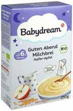 Többféle  30/40 g Babydream bio tejpép vagy gabonapép