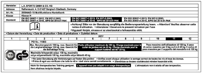 Tárolás Az idő előtti elhasználódási jelenségek megelőzésére rendszeresen, kis mennyiségű kenőolajjal olajozza meg a fekvenyomópad mozgó alkatrészeit.