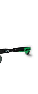 Megbízható védelmet adó, egyedi illeszkedés: a szárak változtatható magasságú dőlése és az állítható szárhosszok lehetővé teszik, hogy a viselő az arc formájához igazítsa a szemüveget A puha uvex