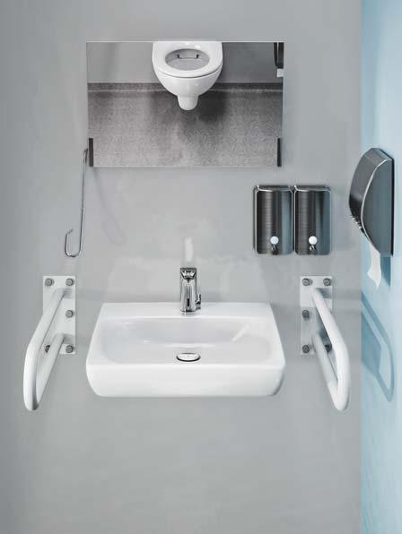Nova Pro Bez Barier Nova Pro Bez Barier mosdó teljesíti a jogszabály mosdókra vonatkozó követelményeit: a mosdó felső peremének magassága 80 cm, álló csapteleppel, falsík