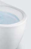 Rimfree előnyei tökéletes higiénia, a WC-kerámia könnyű karbantartása és tisztítása szabadalommal védett vízelosztó a