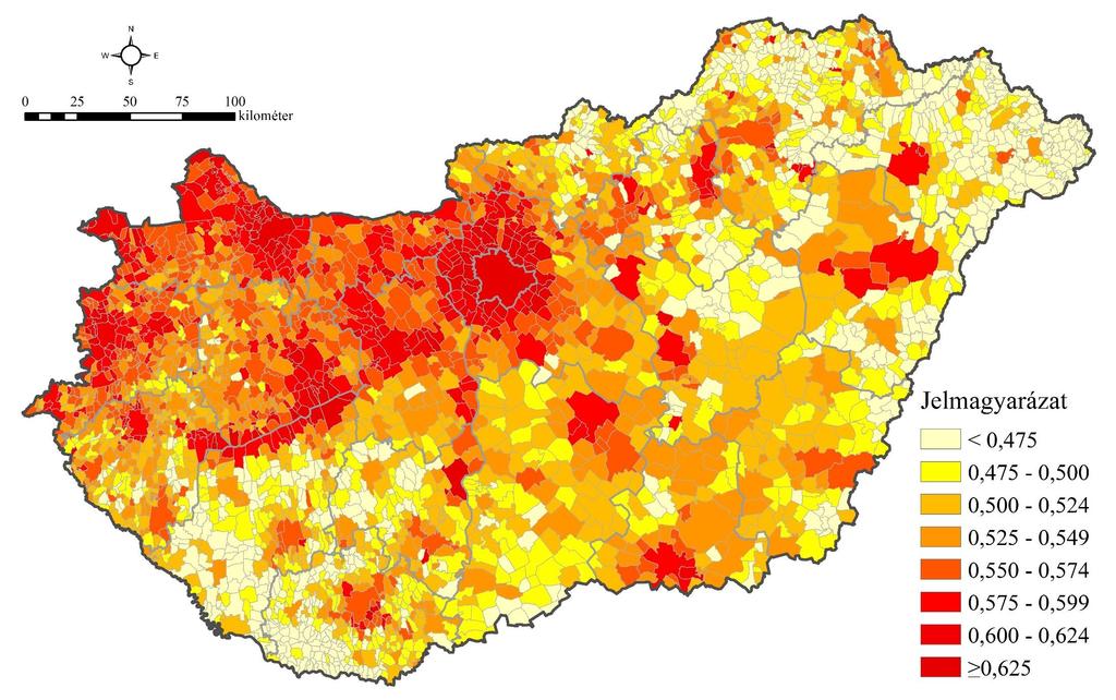 A területi fejlettségi index kialakítása Magyarország térszerkezete a területi fejlettségi