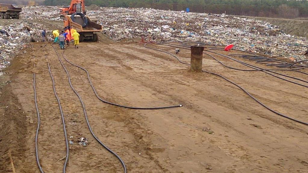 Heat exchanger in under cultivation MSW landfill