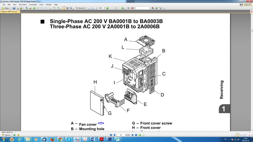 ALKATRÉSZEK NEVE IP20/Nyitott 1-fázisú AC 200 V BA0001B BA0003B 3-fázisú AC 200 V 2A0001B 2A0006B www.iramko.