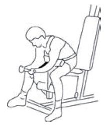 Lassan emelje felfelé a lábait és ugyanúgy lassan engedje le. Curls (Biceps, Alkar flexory) Álljon a készülék előtt, tartsa a könyökét a teste mellett.