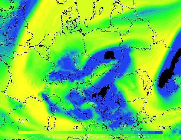 23. ábra: A 700 hpa-os nyomási szint relatív