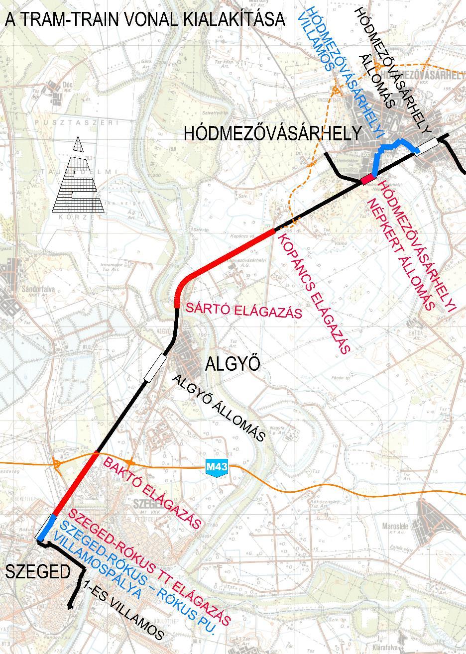 összekötés; Szeged Hódmezővásárhely 135 sz. vasútvonal; Szeged-Rókus pu.