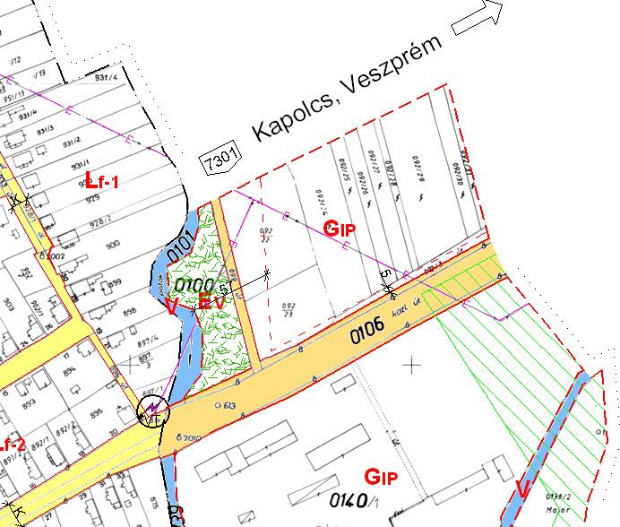 A 3-as terület térségében csak a sarki telek beépített, itt található a Monti Ásványvízpalackozó üzem, mely nem zavaró hatású tevékenységet végez.