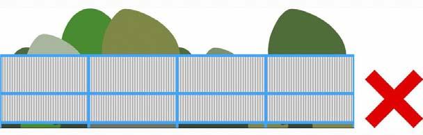 Ezen felül a tömör, falazott kerítések is megjelenhetnek, amennyiben legfeljebb 1,2 méter magasak és kialakításukban illeszkednek a